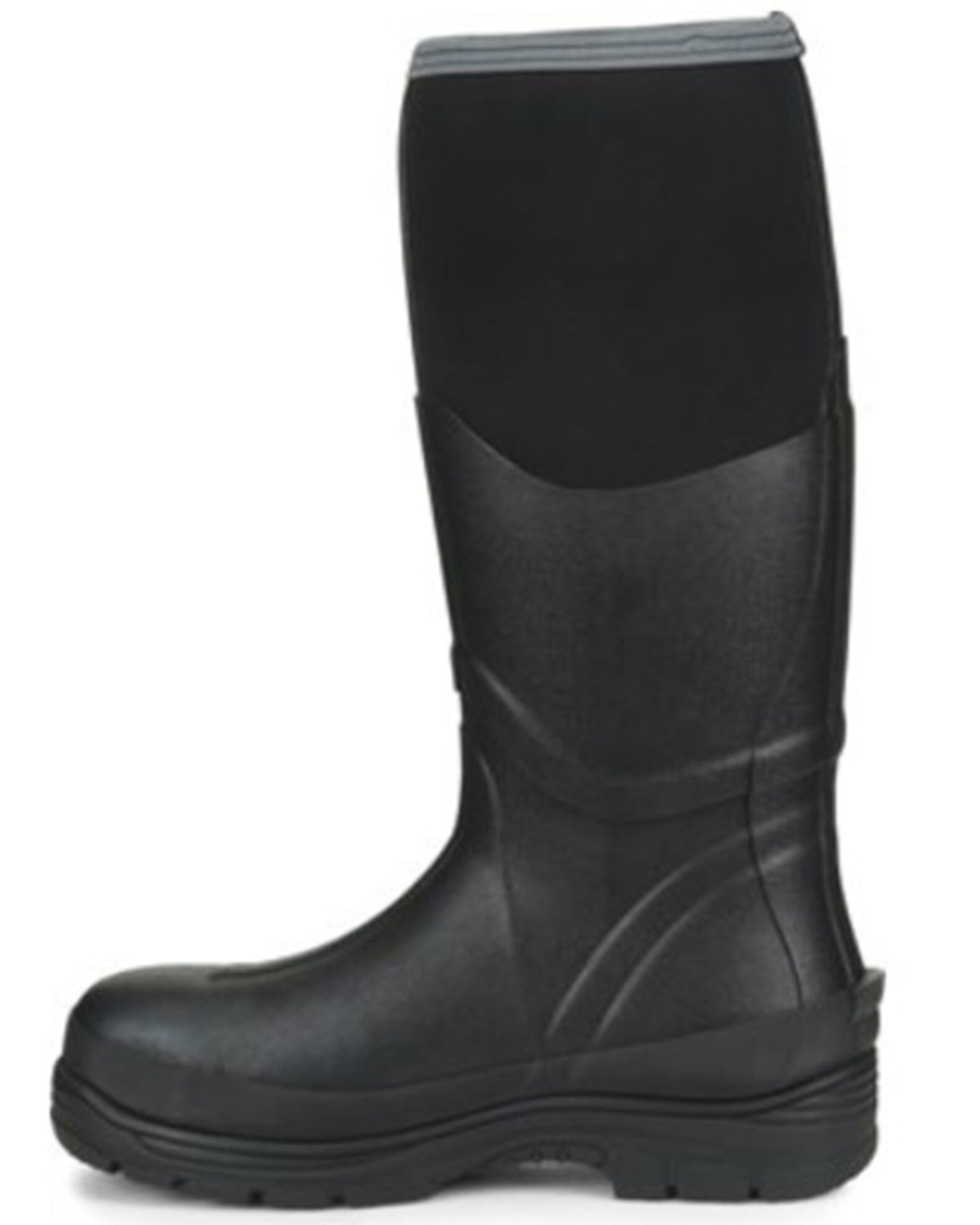 Image #2 - Carolina Men's Short Puncture Resisting Rubber Boots - Steel Toe, Black, hi-res