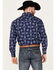 Image #4 - Rough Stock by Panhandle Men's Bandana Southwestern Long Sleeve Snap Western Shirt, Navy, hi-res
