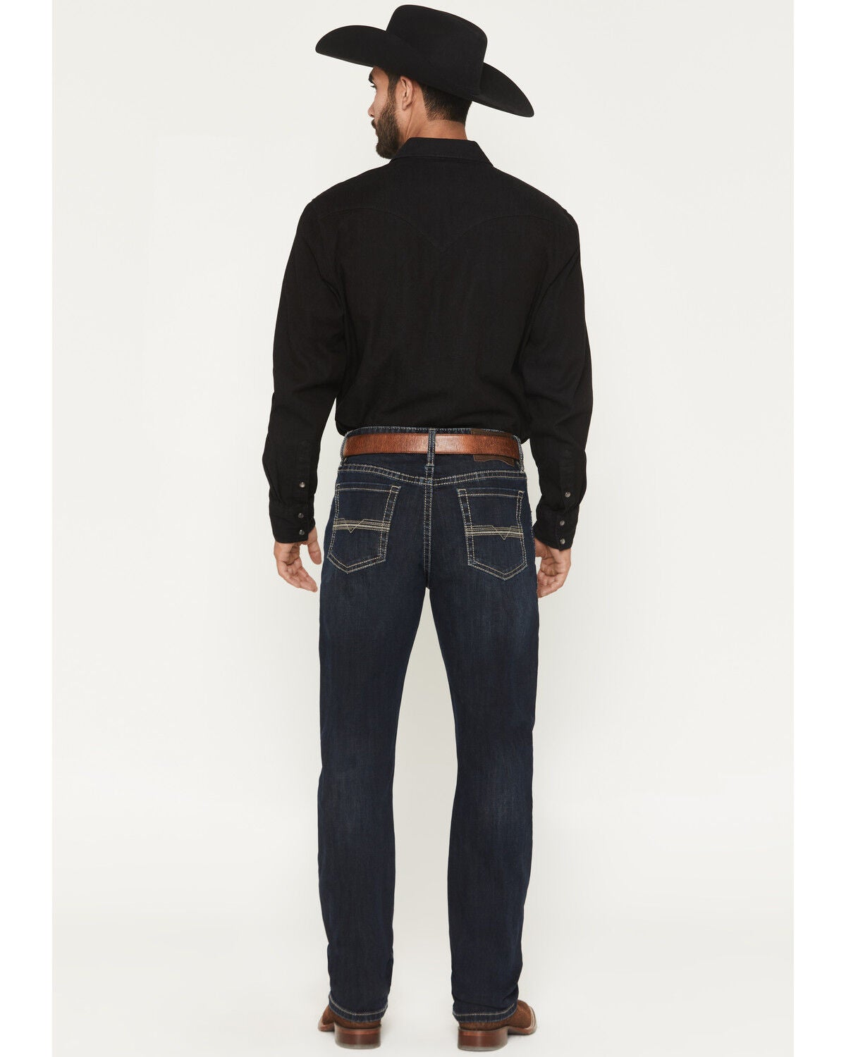 Image #3 - Rock & Roll Denim Men's Alpha Dark Wash Tapered Bootcut Reflex Stretch Denim Jeans, Dark Wash, hi-res