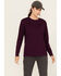 Image #1 - Carhartt Women's Logo Loose Fit Heavyweight Long Sleeve Graphic Work Tee, Purple, hi-res
