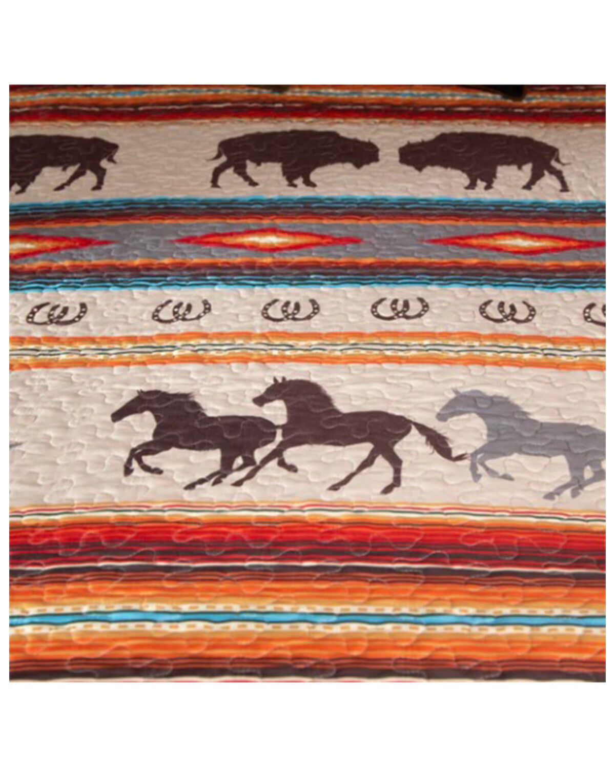Image #2 - Carsten Home Western Stripe Quilt Set - Queen, Multi, hi-res
