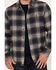 Flag & Anthem Men's Linden Herringbone Plaid Print Button Down Western Flannel Shirt, Navy, hi-res