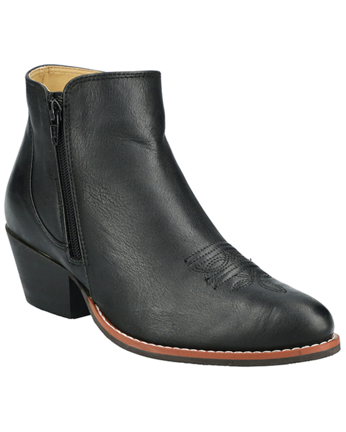 Image #1 - Smoky Mountain Women's Emily Western Booties - Round Toe, Black, hi-res