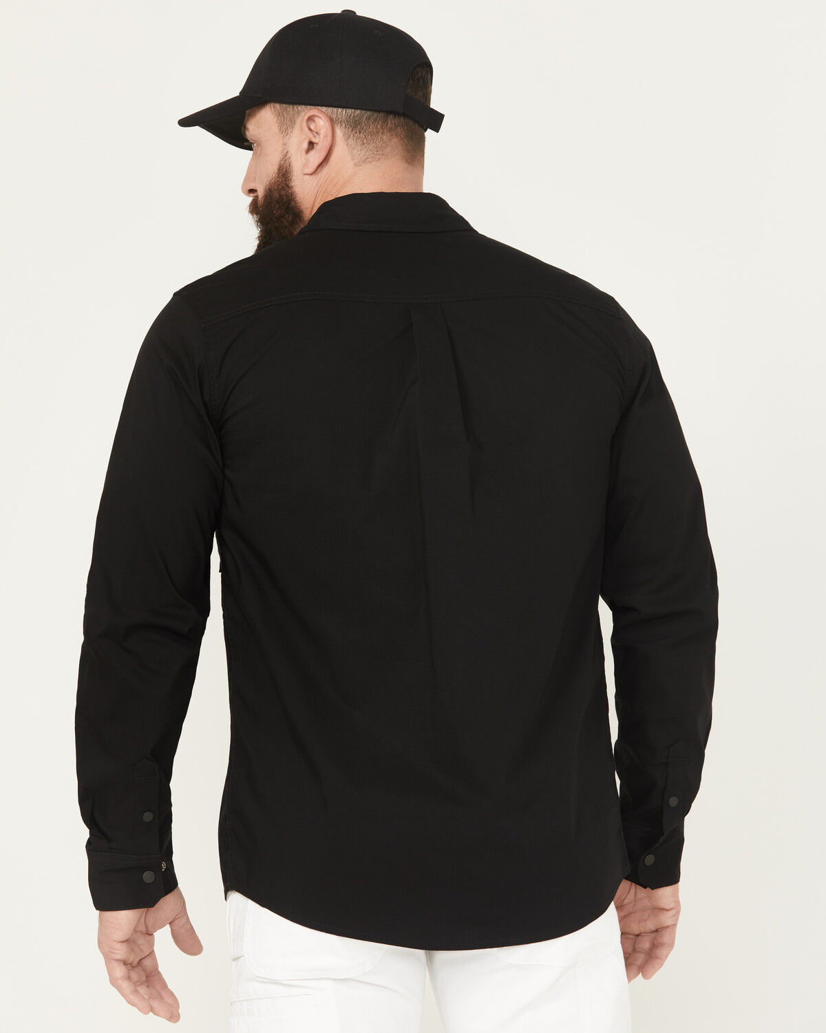 Image #4 - Dickies Men's Tradebuilt Long Sleeve Snap Work Shirt, Black, hi-res