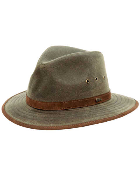 Outback Trading Co. Madison River UPF 50 Sun Protection Oilskin Hat, Sage, hi-res