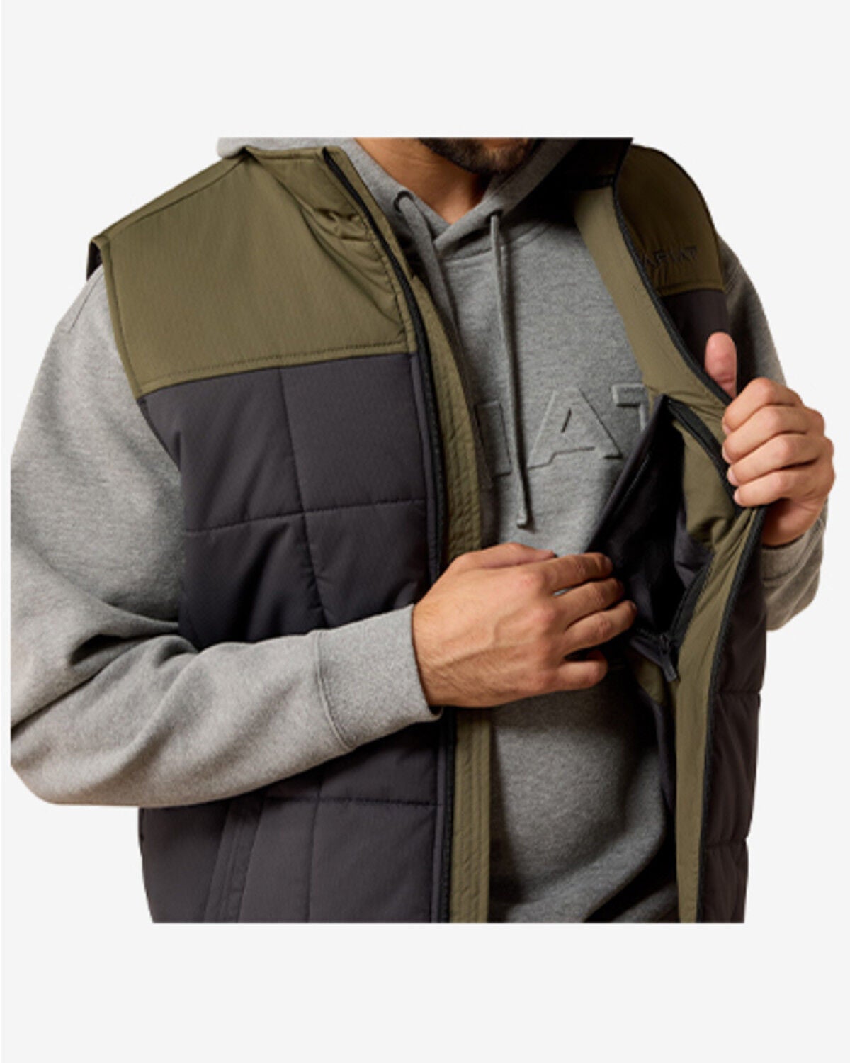 Image #2 - Ariat Men's Crius Concealed Carry Insulated Vest, Charcoal, hi-res