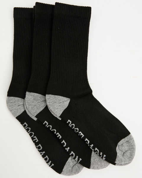 Boot Barn Women's Basic Crew Sock Pack - 3 Pack, Black, hi-res