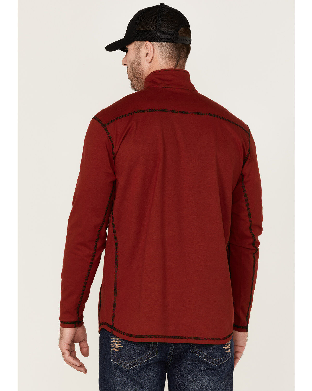 Image #4 - Cody James Men's FR Knit 1/4 Zip-Front Work Pullover, Dark Red, hi-res