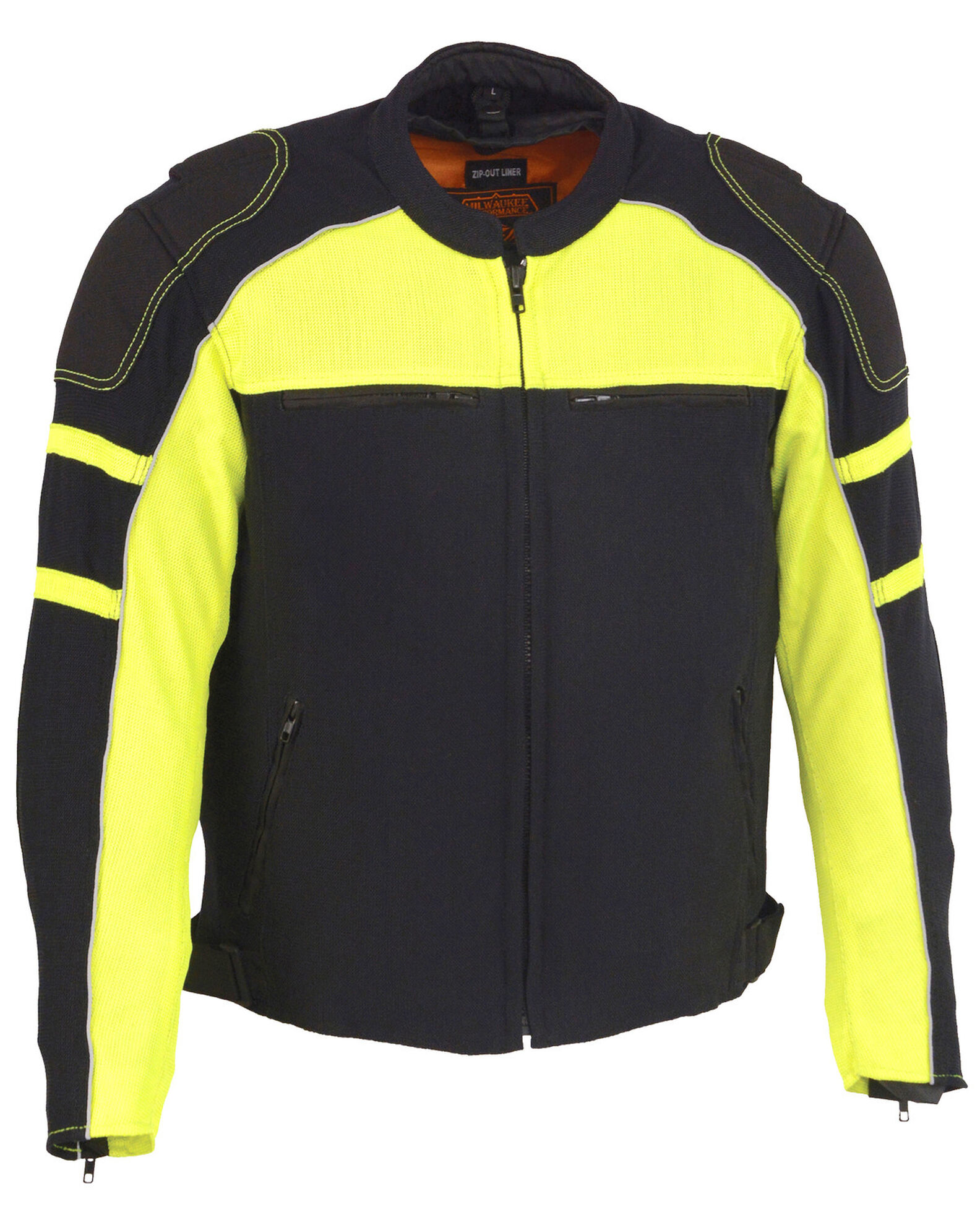 Image #1 - Milwaukee Leather Men's Mesh Racing Jacket with Removable Rain Jacket Liner - 4X, , hi-res