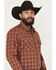 Image #2 - Wrangler Retro Men's Plaid Print Long Sleeve Snap Western Shirt, Rust Copper, hi-res