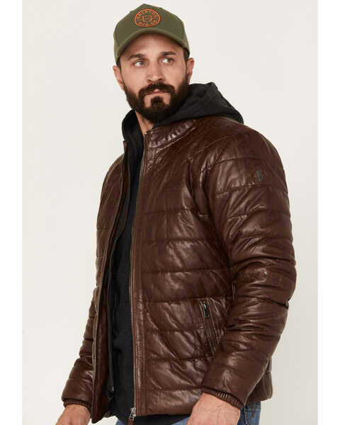 Lucchese Men's Leather Puffer Jacket