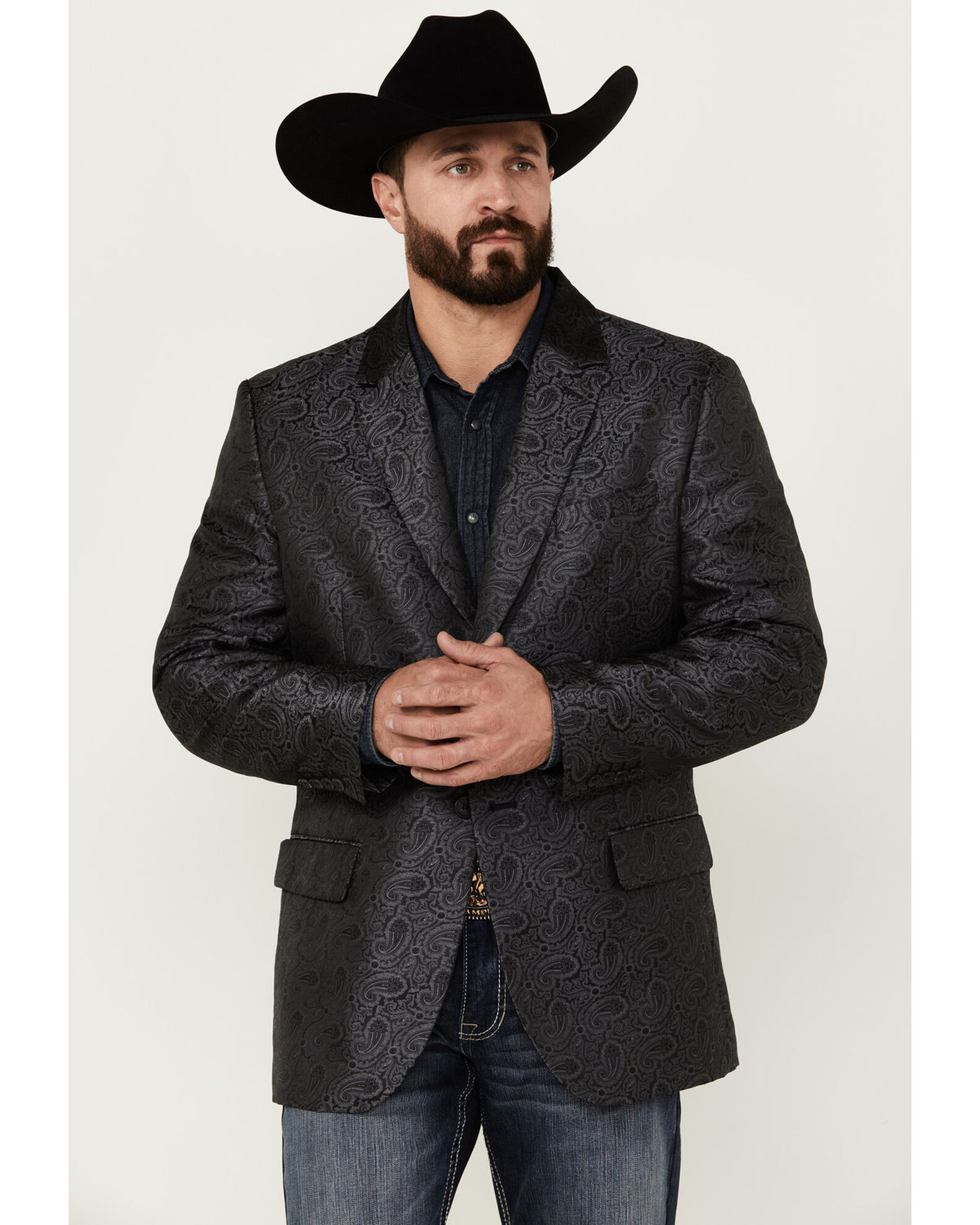 Product Name Rock Roll Denim Men s Modern Fit Paisley Jacquard Sportcoat