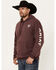 Image #1 - Ariat Men's Logo Sleeve Hooded Sweatshirt - Tall, Maroon, hi-res