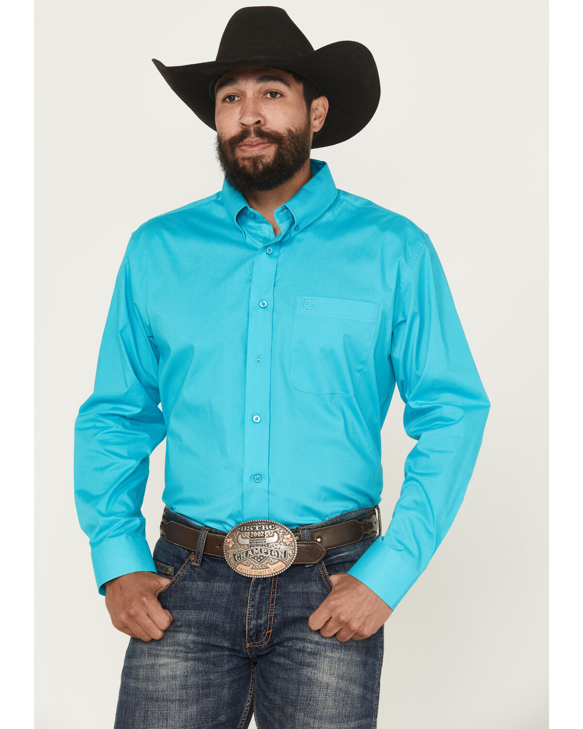 Panhandle Select Men´s Solid Long Sleeve Button-Down Stretch WesternShirt