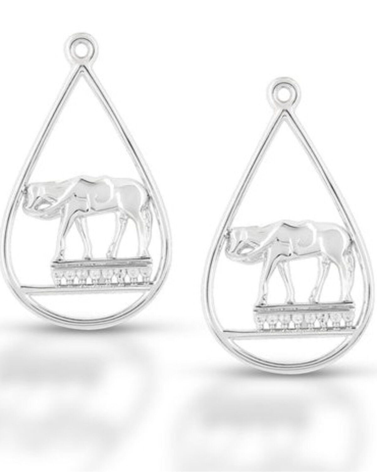 Image #1 - Equestrian Jewelry by Kelly Herd Women's Horse Drop Earrings, Silver, hi-res
