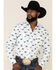Rough Stock By Panhandle Men's El Toro Bull Geo Print Long Sleeve Western Shirt , White, hi-res