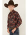 Image #2 - Panhandle Boys' Southwestern Print Long Sleeve Snap Western Shirt, Orange, hi-res