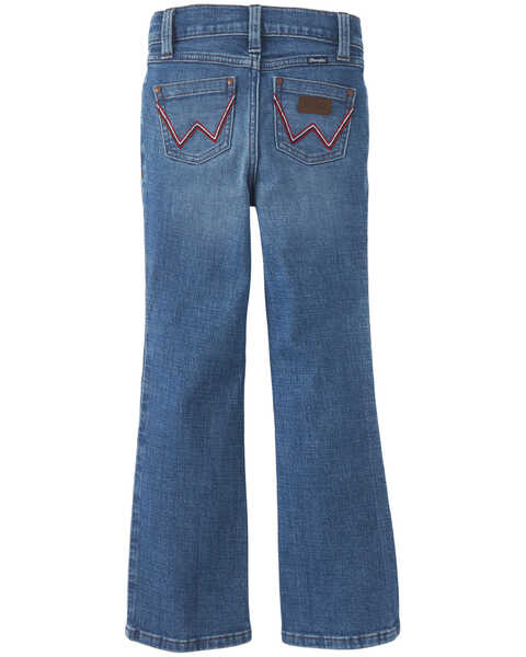 Wrangler Girls' Light Wash Bootcut Stretch Denim Jeans , Blue, hi-res