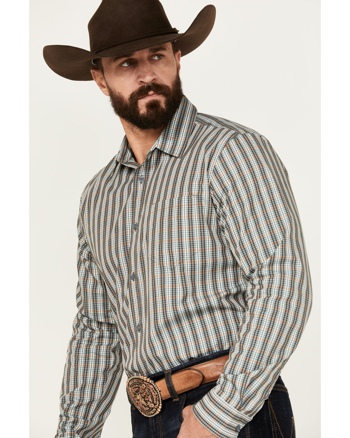 Product Name:  Gibson Trading Co Men's Stadium Plaid Print Long Sleeve Button-Down Shirt