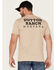 Wrangler Men's Heathered Yellowstone Dutton Ranch Logo Graphic T-Shirt , Tan, hi-res