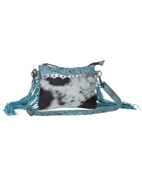 Image #1 - Myra Bag Women's Exotic Azure Leather & Hair-On Bag, Black, hi-res