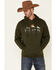 Image #1 - Tin Haul Men's Green Mountain Caps Logo Graphic Hooded Sweatshirt , Green, hi-res