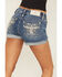 Image #2 - Miss Me Women's Medium Wash Mid Rise Longhorn Pocket Shorts, Medium Wash, hi-res