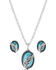 Montana Silversmiths Women's World's Feather Turquoise Jewelry Set, Silver, hi-res