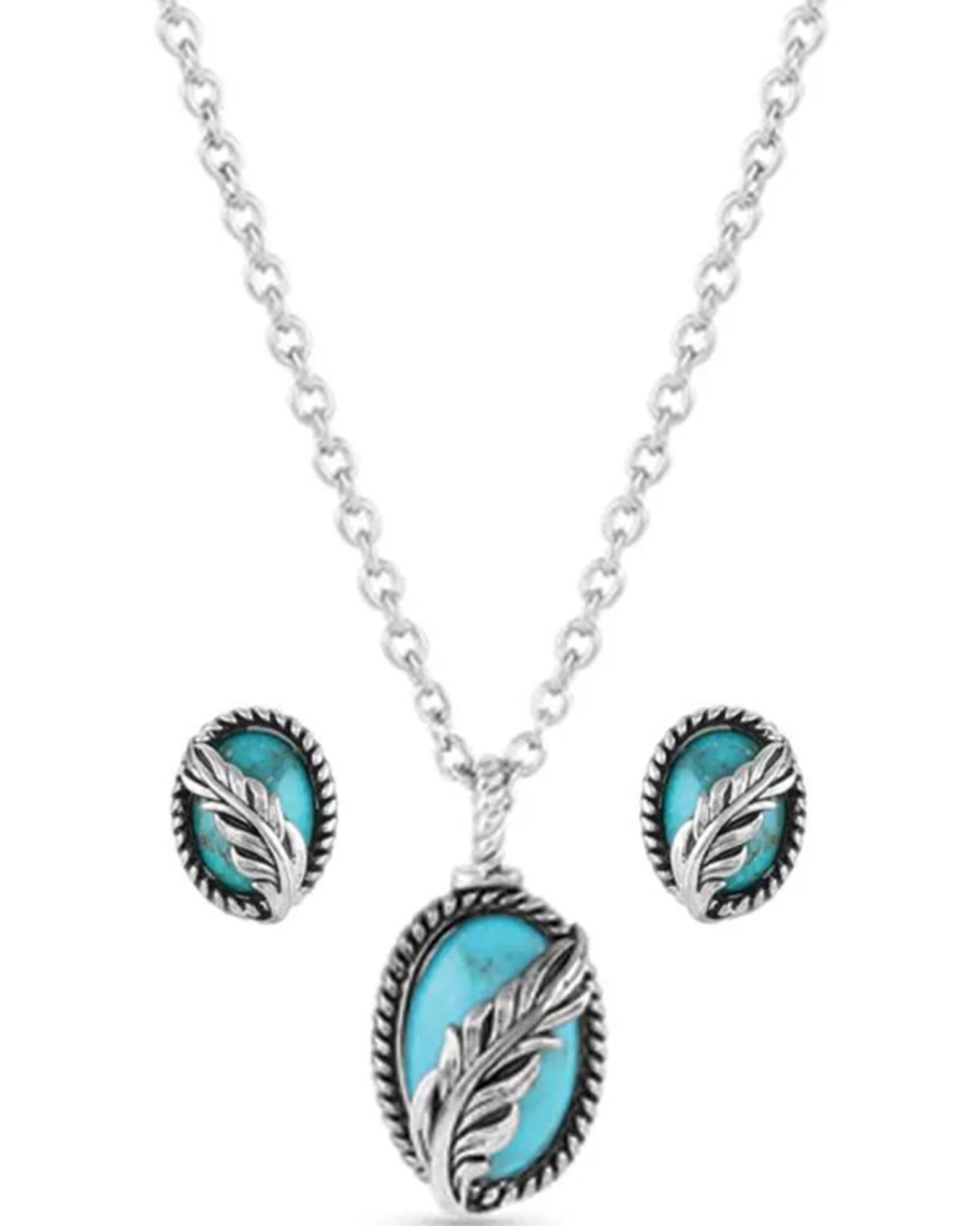 Montana Silversmiths Women's World's Feather Turquoise Jewelry Set