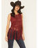 Image #2 - Idyllwind Women's Whitsett Cutout Faux Suede Fringe Tank Top, Cherry, hi-res