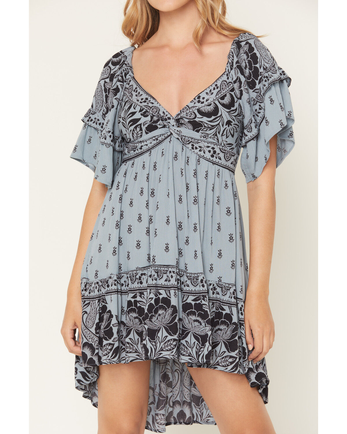 Angie Women's Floral Print Short Sleeve Mini Dress