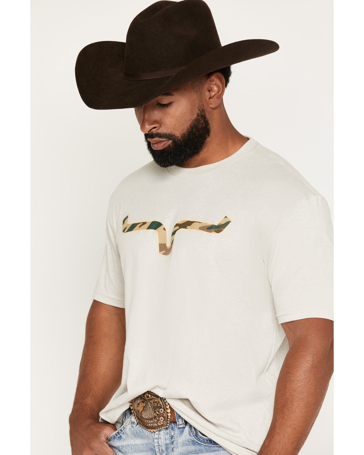 Image #2 - Kimes Ranch Men's Boot Barn Exclusive Camo Front Hit Short Sleeve Graphic T-Shirt, Sand, hi-res