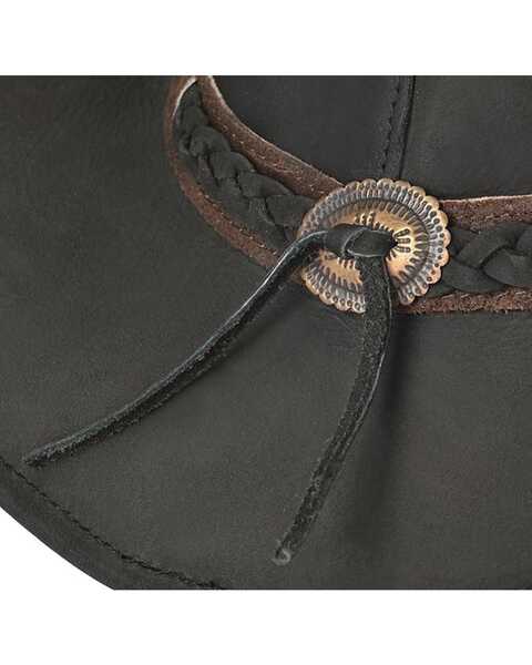Image #4 - Outback Trading Co. Wagga Wagga UPF 50 Sun Protection Leather Hat, Black, hi-res