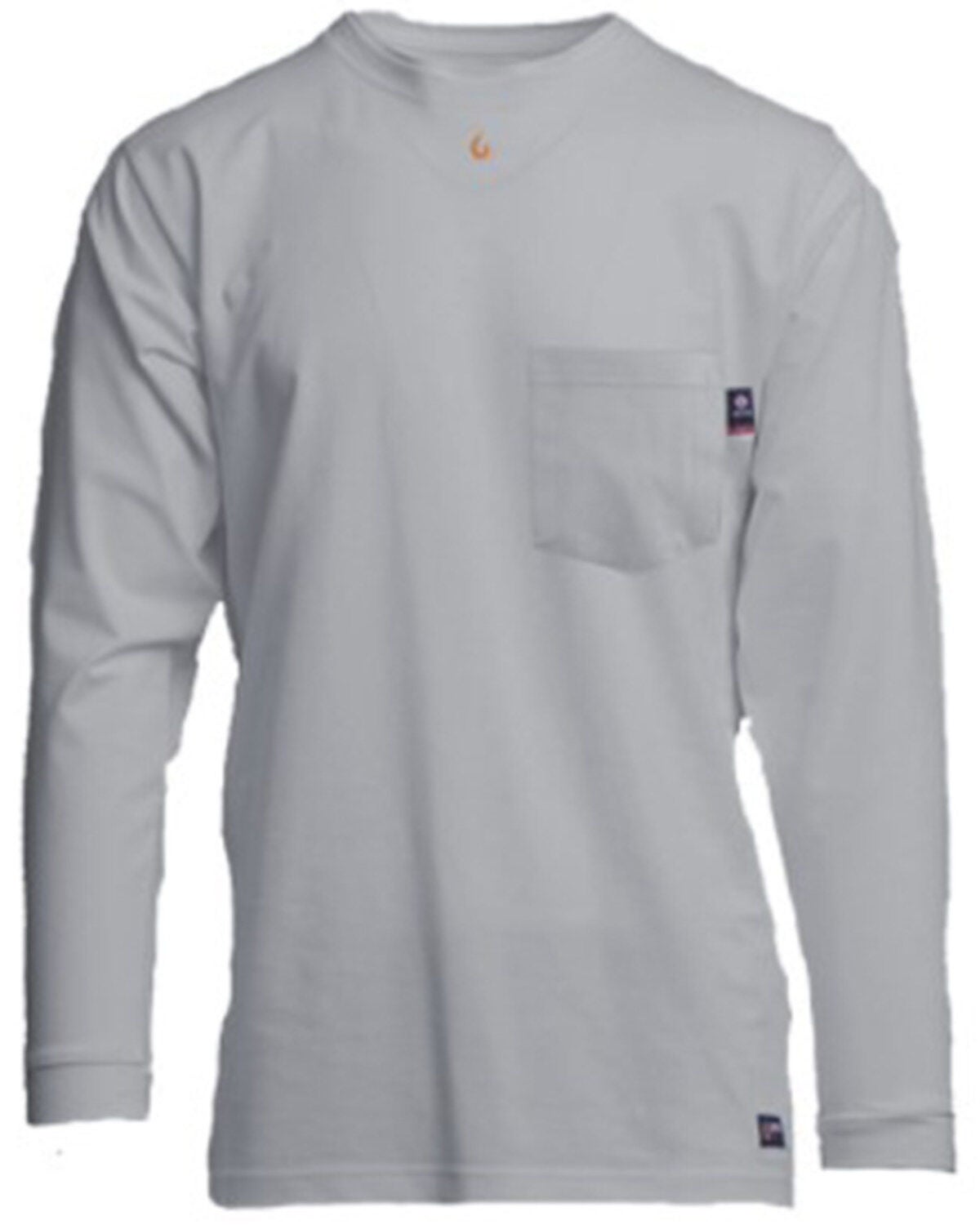 Lapco Men's FR Long Sleeve Work Pocket T-Shirt, Grey, hi-res