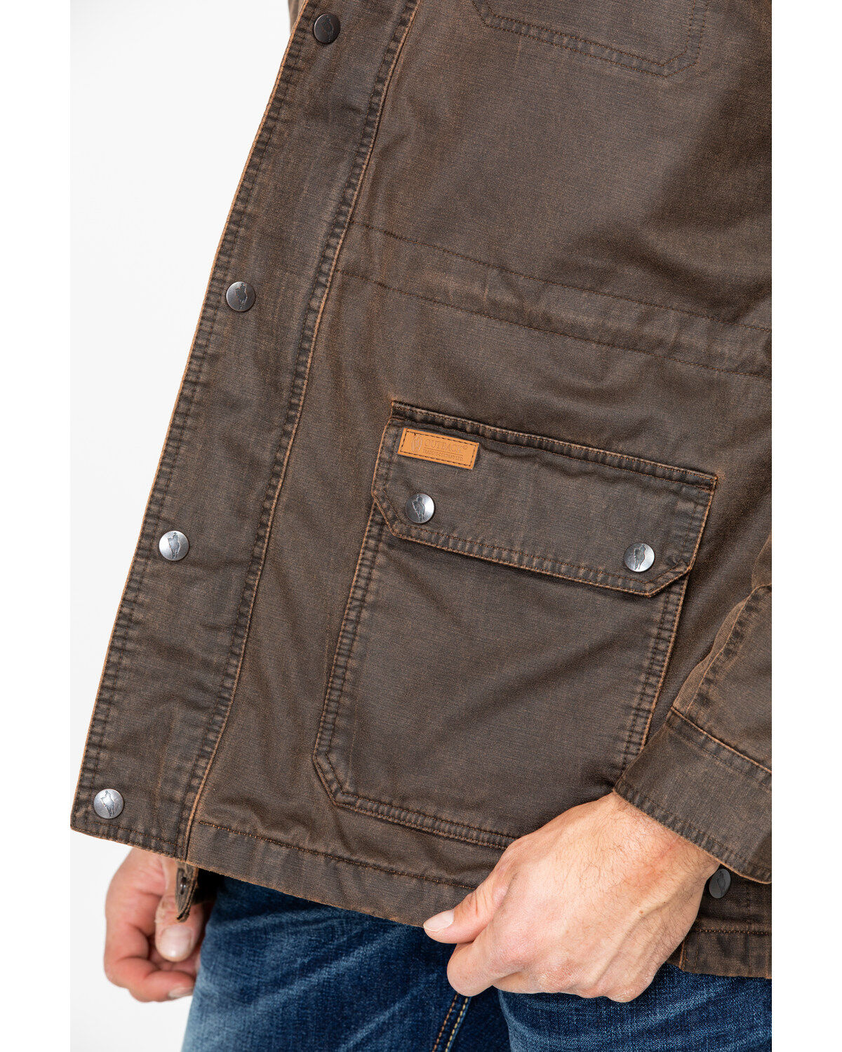 Image #5 - Outback Trading Co. Men's Langston 2-Way Fleece Jacket, Brown, hi-res