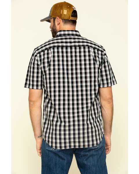 Image #2 - Carhartt Men's Black Essential Plaid Button Down Short Sleeve Work Shirt , , hi-res