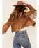 Image #3 - Vocal Women's Faux Suede Western Fringe Jacket, Camel, hi-res