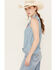 Image #2 - Ariat Women's Liberty Embroidered Button Down Sleeveless Top, Blue, hi-res