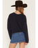 Image #4 - Cleo + Wolf Women's Whip Stitch Crew Neck Sweater, Navy, hi-res