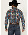 Image #4 - RANK 45® Men's Yaak Abstract Geo Print Long Sleeve Button-Down Stretch Western Shirt, Chocolate, hi-res
