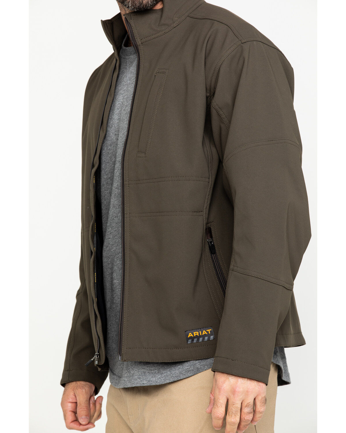 Image #4 - Ariat Men's Rebar Stretch Canvas Softshell Work Jacket, , hi-res