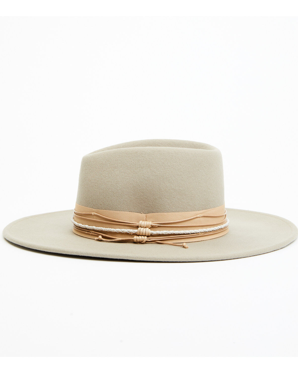 Image #3 - Shyanne Women's Gray Triple-Tied Grosgrain Fedora Hat, Grey, hi-res