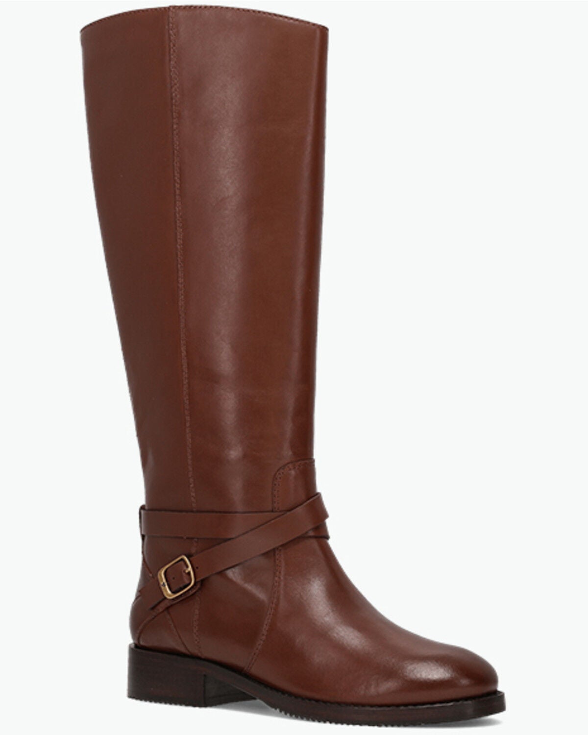 Image #1 - Frye Women's Melissa Belted Riding Fashion Boots - Round Toe, Brown, hi-res