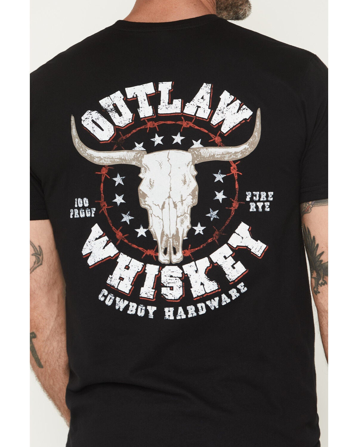 Image #4 - Cowboy Hardware Men's Outlaw Whiskey Short Sleeve Graphic T-Shirt, Black, hi-res