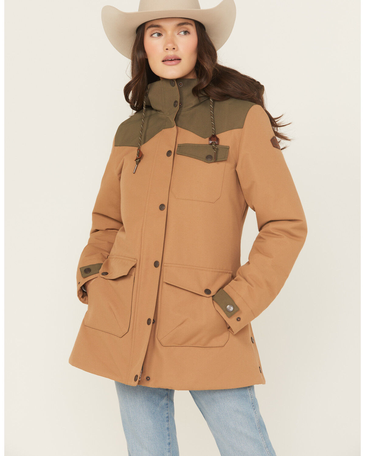 Image #1 - Cinch Women's Barn Jacket, Brown, hi-res