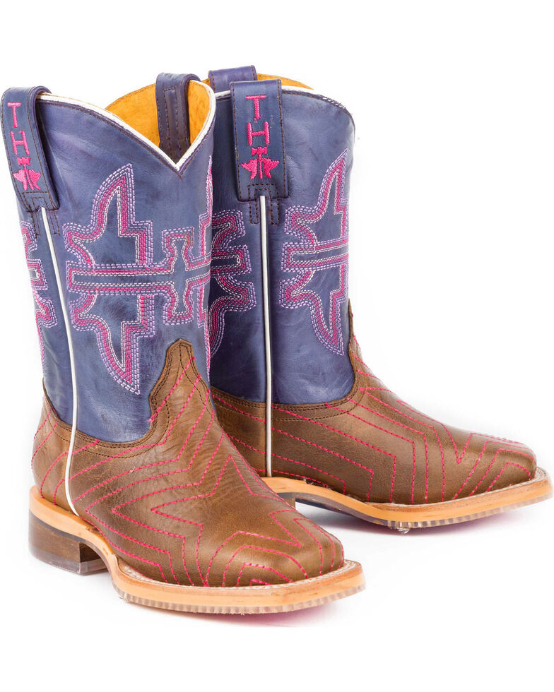 Tin Haul Girls' Brown Starlight Western Boots Square Toe Boot Barn