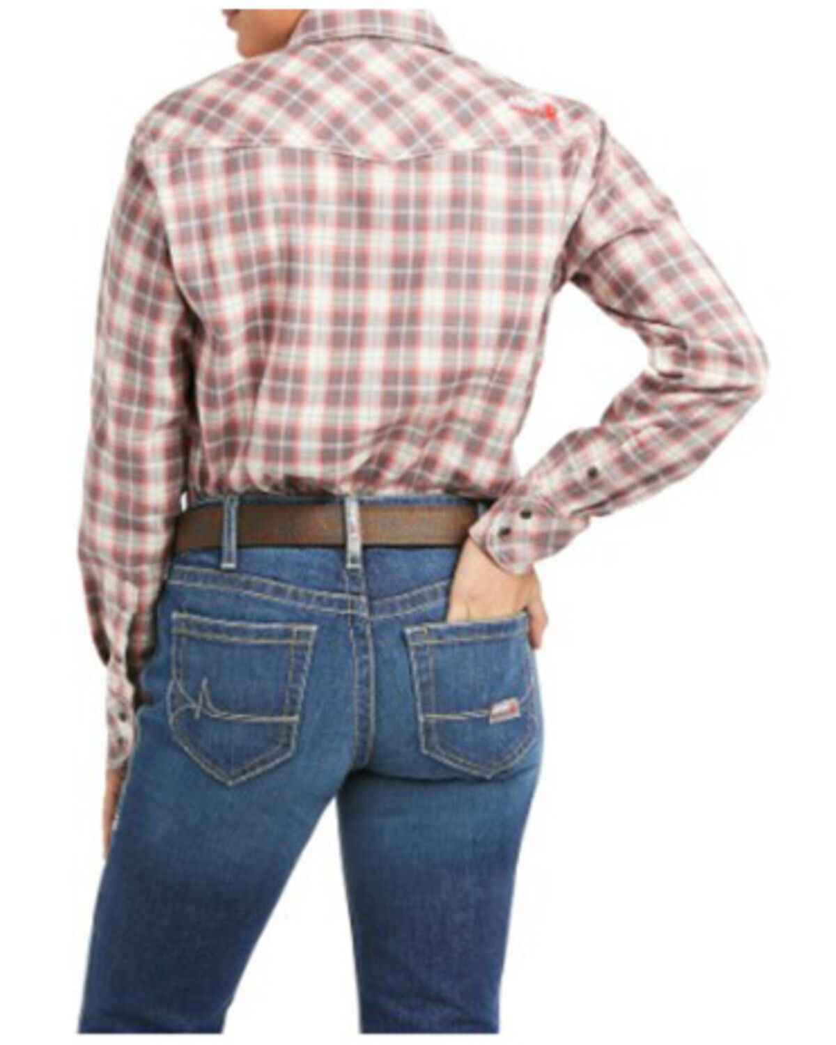 Ariat Women's FR Whittle Plaid Print Retro Fit Long Sleeve Snap Western Work Shirt