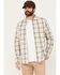 Image #1 - Brothers and Sons Men's Sallisaw Plaid Print Performance Long Sleeve Button Down Western Shirt, White, hi-res