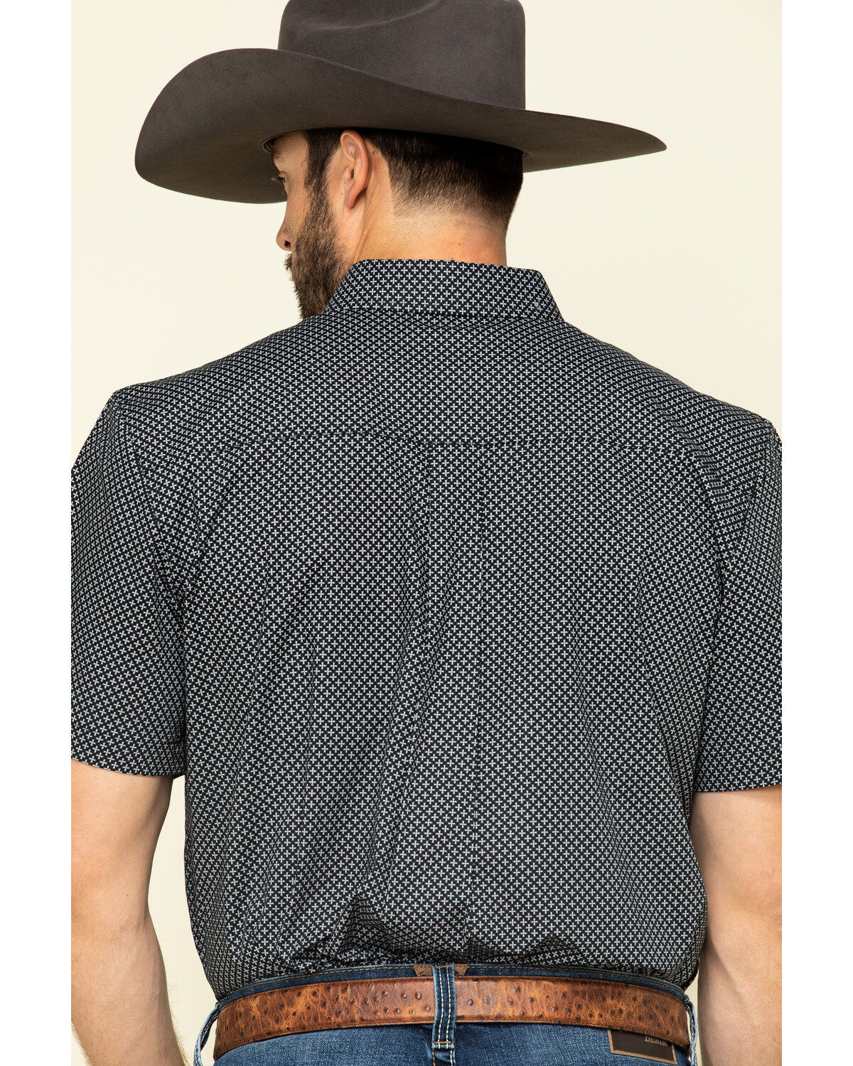 Image #2 - Cody James Core Men's Don't Cross Me Geo Print Short Sleeve Western Shirt, , hi-res