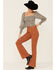 Lush Women's Long Sleeve Cheetah Smocked Crop Top, Cream, hi-res